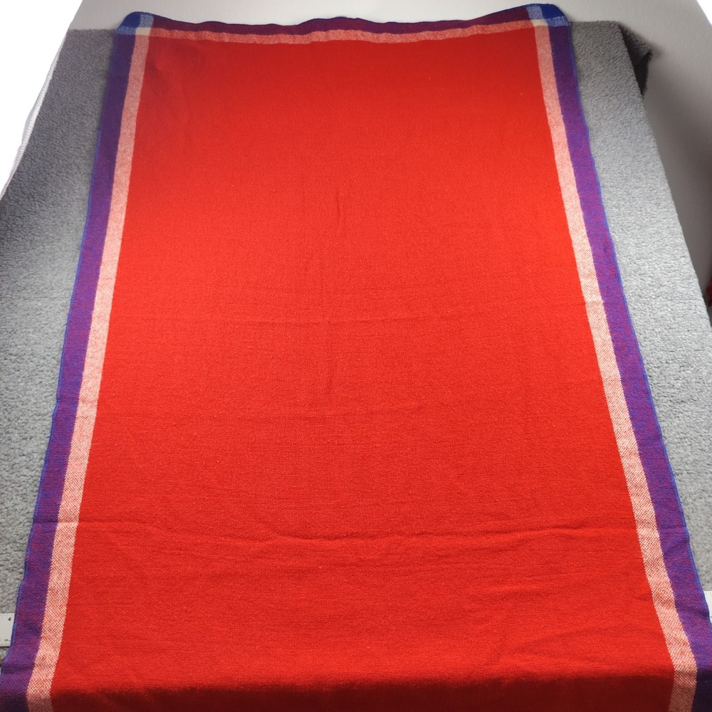 VTG Faribault Woolen Mill Navajo Indians Virgin Wool Blend Blanket Red 36x55